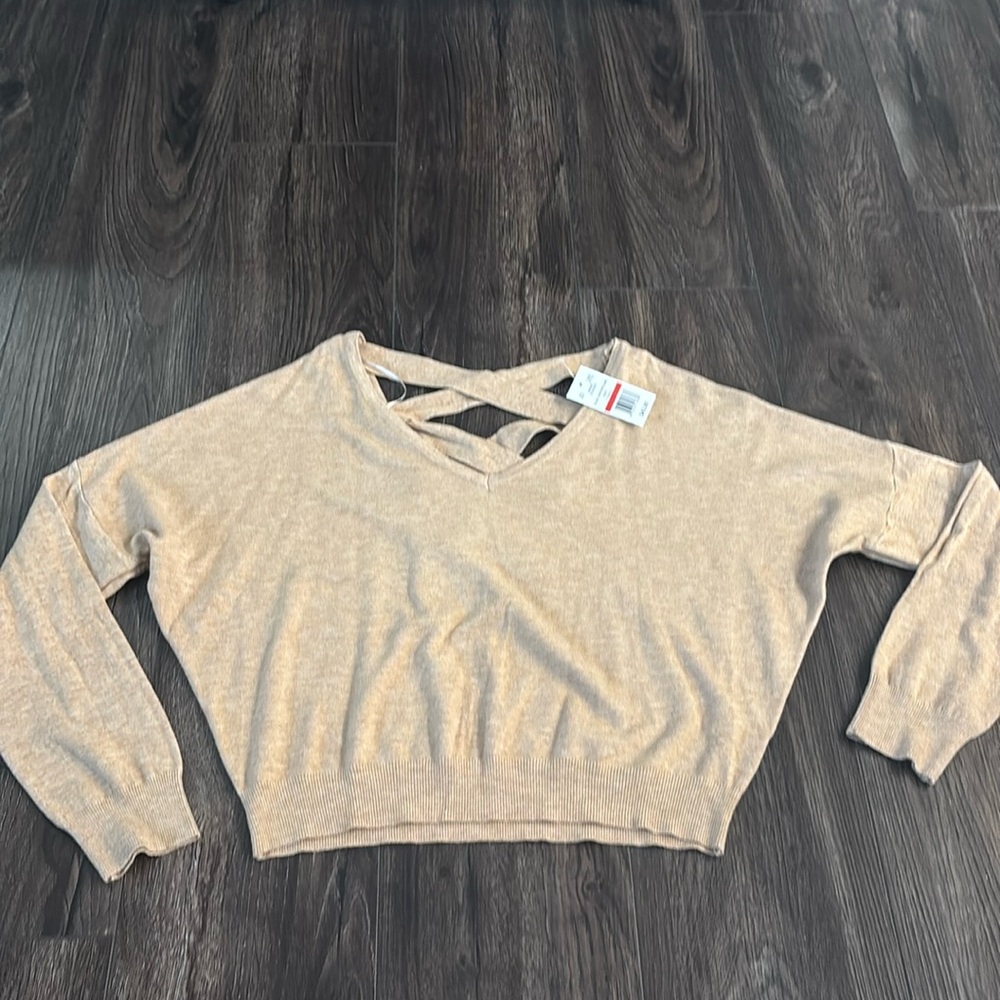 Dry Goods Cropped Open Back Sweater